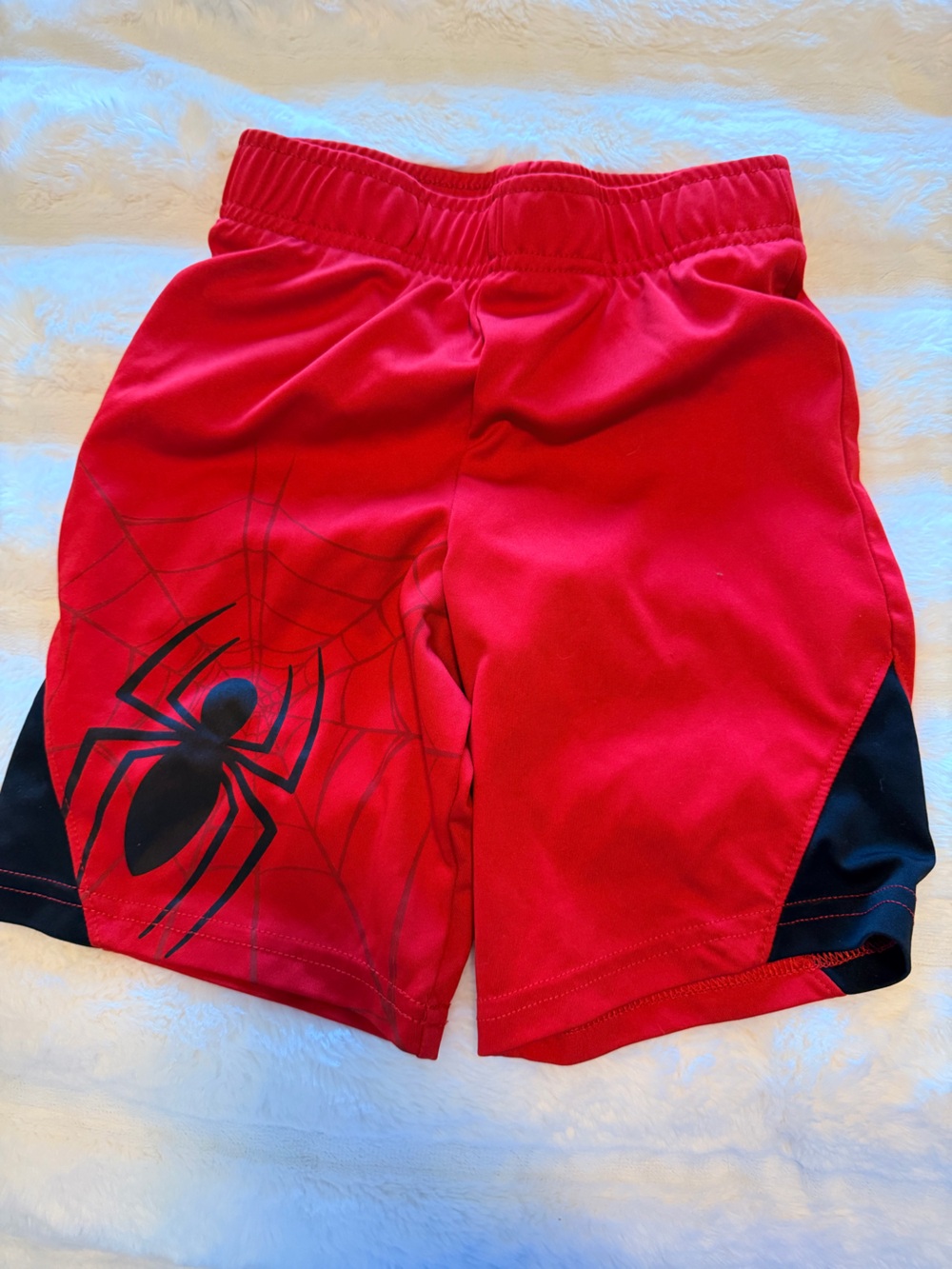 jumping beans Red and Black Spider-Print Shorts